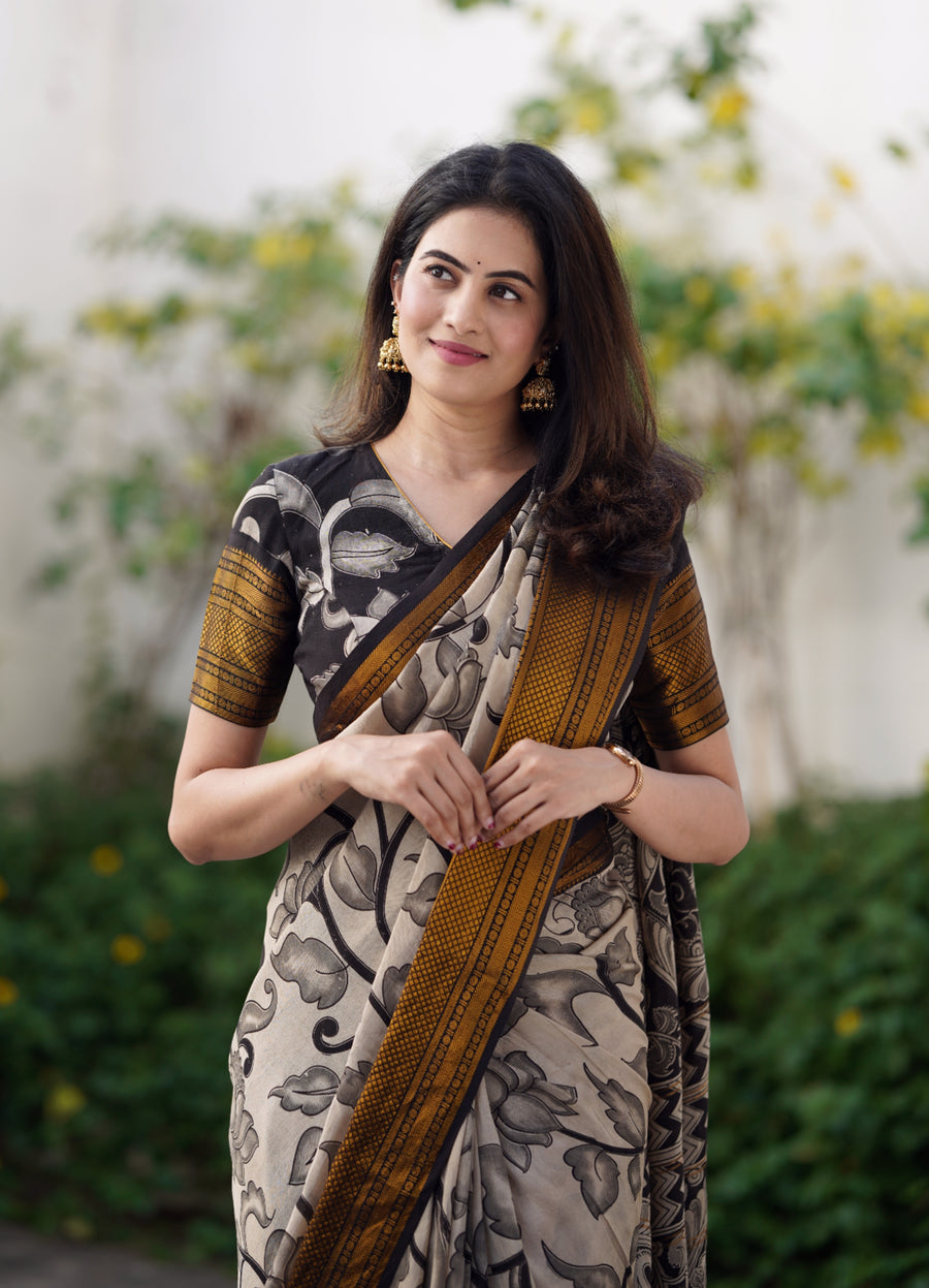 Pure Chennuri Silk with Kanchi Border - Anvitha Collections