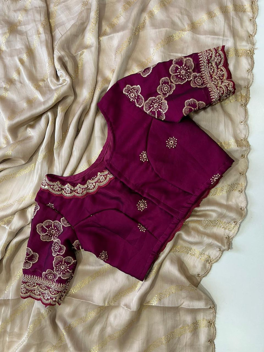 Satin Chiffon Saree