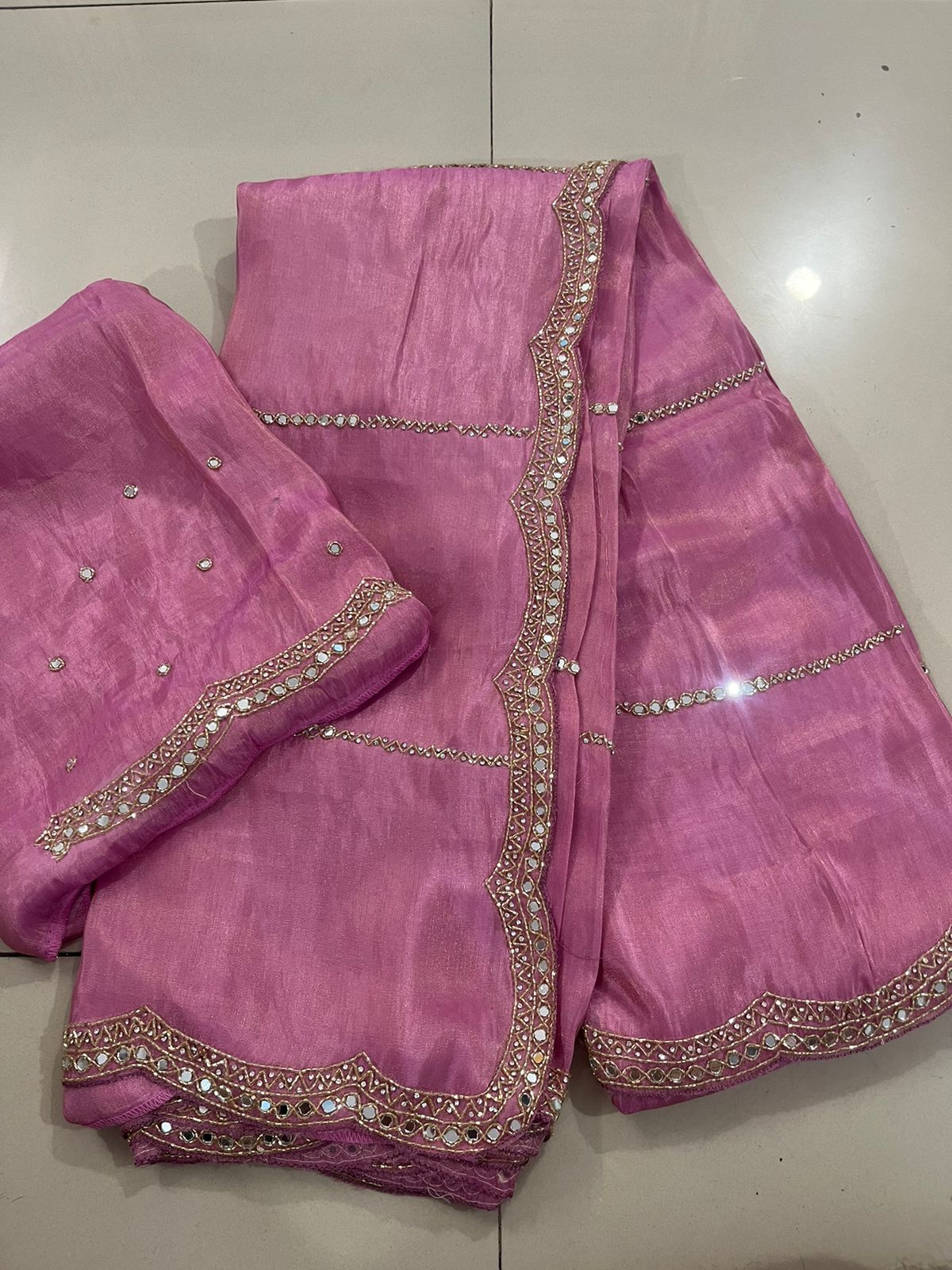 pure tissue fabric and beautiful handwork