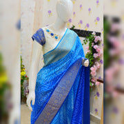 Moonga Raw silk Bandhini saree