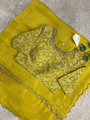 Mehendi green tissue saree