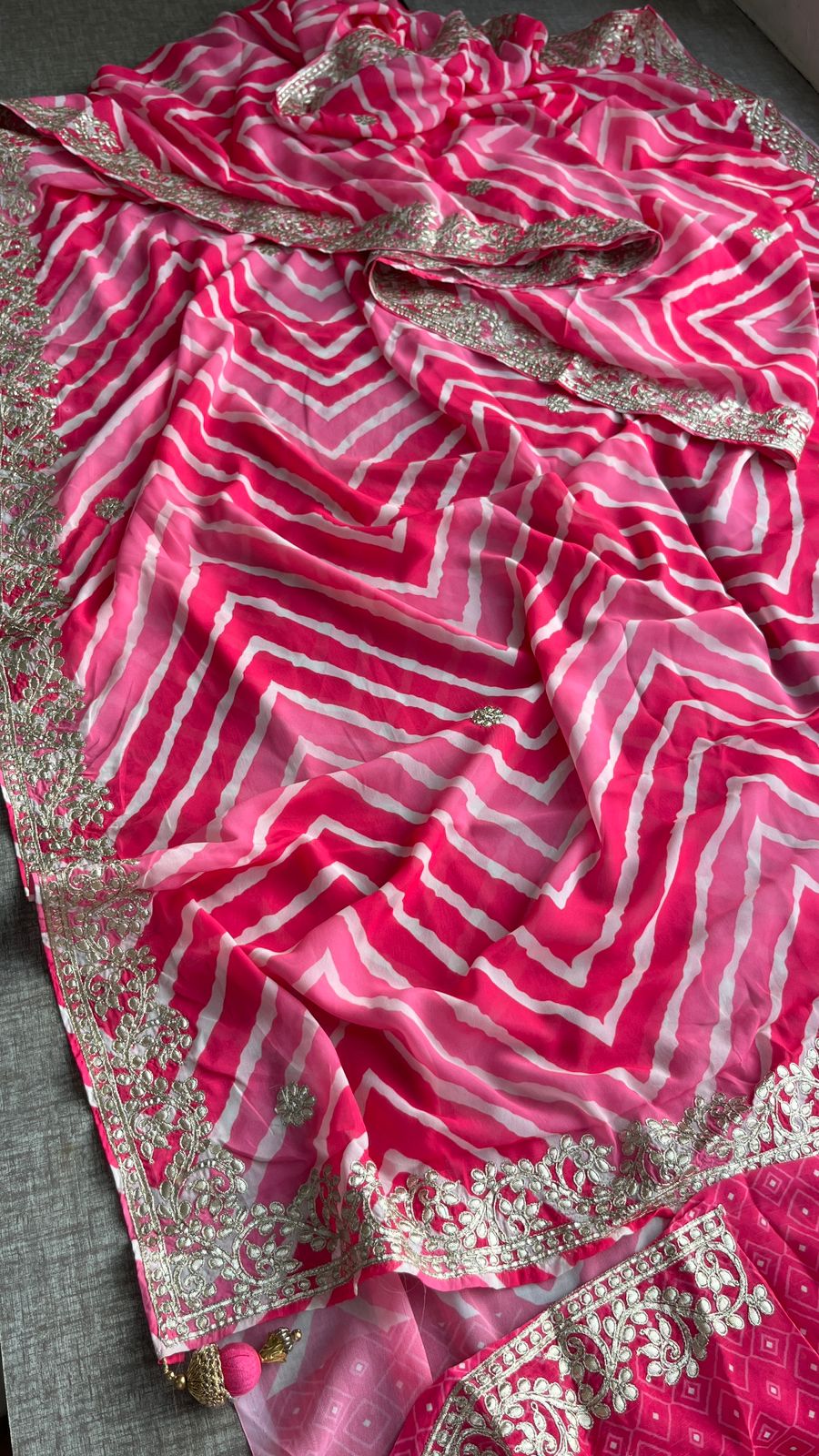 Georgette fabric and adorned with stunning gotapatti work