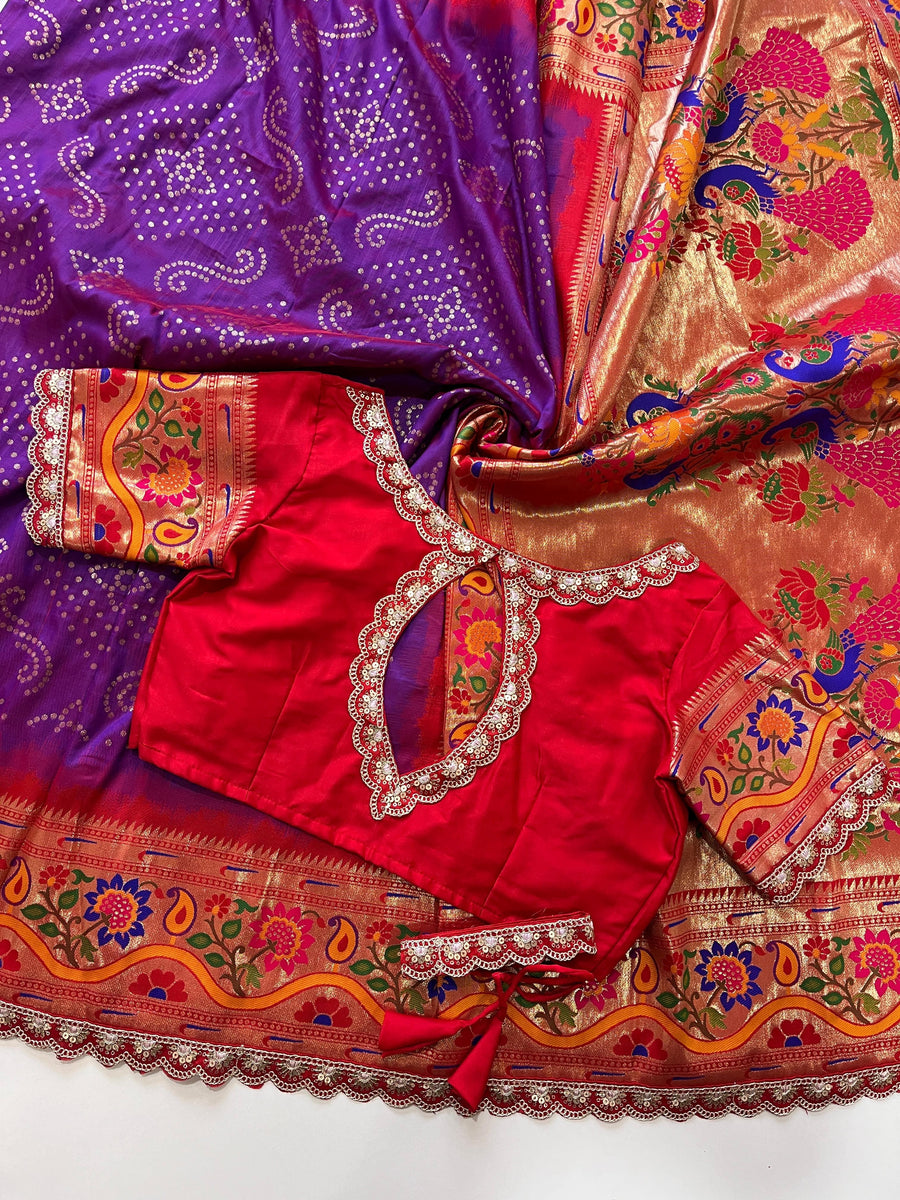 Banarasi Pattu and Bandhani work