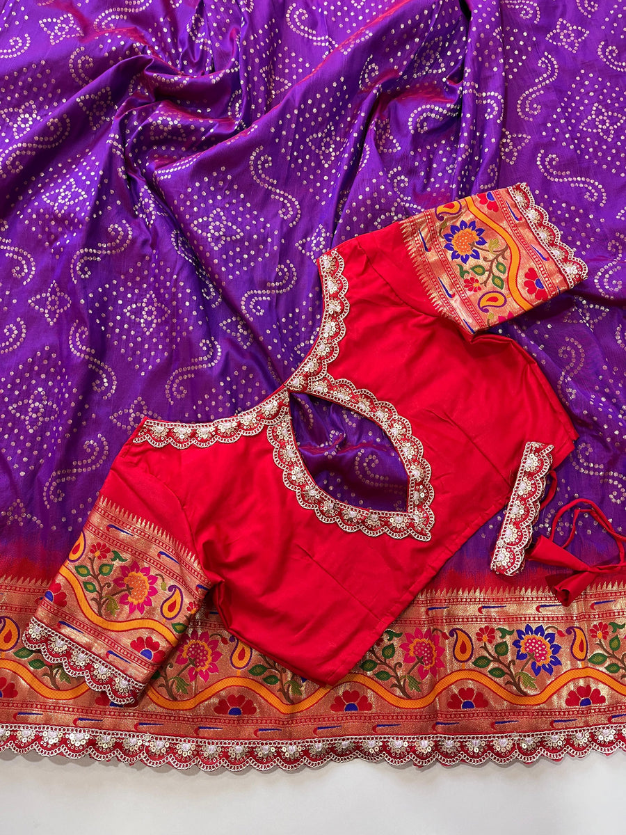 Banarasi Pattu and Bandhani work