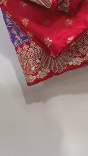 Purple-Red Banarasi Pattu Saree